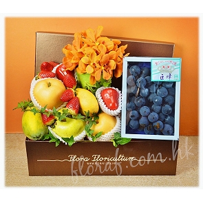 FR11   泰國胡姬花果籃 日本巨峰提子禮盒  水果生果禮盒 